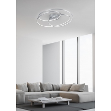 Plafon okrągły nowoczesny Gale LED 80 nikiel Trio do przedpokoju, sypialni i kuchni.