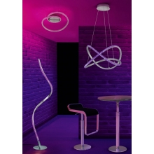 Lampa podłogowa nowoczesna z pilotem Rubin RGBW-LED aluminium szczotkowane Trio do salonu, sypialni i poczekalni.