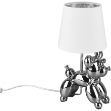 Lampa stołowa dekoracyjna piesek Bello biało-srebrna Trio do salonu i sypialni