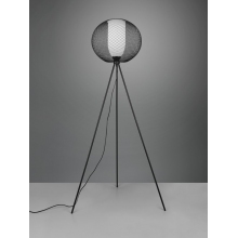 Lampa podłogowa do salonu | Lampa podłogowa trójnóg druciane kule Filo czarny mat Trio