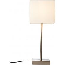 Lampa stołowa z abażurem Aglae Biała Brilliant do salonu i sypialni.