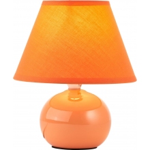 Lampa stołowa ceramiczna z abażurem Primo 20 Brzoskwiniowa Brilliant do salonu i sypialni.
