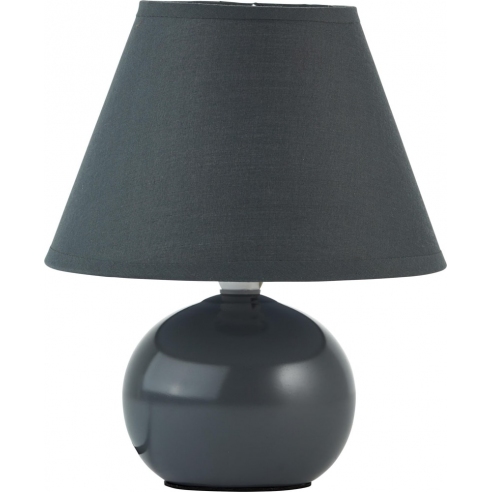 Lampa stołowa ceramiczna z abażurem Primo 20 Ciemnoszara Brilliant do salonu i sypialni.