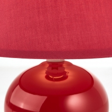Lampa stołowa ceramiczna z abażurem Primo 20 Czerwona Brilliant do salonu i sypialni.