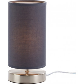 Lampa stołowa z abażurem Clarie 12 Satynowy Chrom/Szara Brilliant do salonu i sypialni. 2