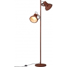 Lampa podłogowa podwójna industrialna Frodo Rdzawo-brązowa Brilliant do salonu, sypialni i gabinetu.