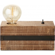 Lampa stołowa drewniana Woodhill Drewno/Antyczny Czarny Brilliant