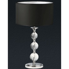 Stylizowana Lampa stołowa glamour z abażurem Rea 36 Czarna ZumaLine do salonu i sypialni.
