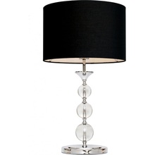 Stylizowana Lampa stołowa glamour z abażurem Rea 36 Czarna ZumaLine do salonu i sypialni.