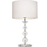 Stylizowana Lampa stołowa glamour z abażurem Rea 36 Biała ZumaLine do salonu i sypialni.