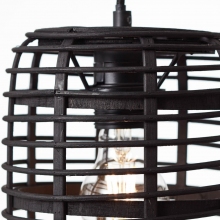 Lampa wisząca boho bambusowa Crosstown III ciemne drewno/czarny Brilliant