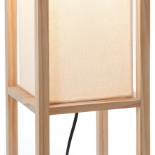 Lampa podłogowa drewniana z abażurem Seaside naturalna/beżowa Brilliant
