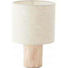 Lampa stołowa drewniana z abażurem Pia beżowa/jasne drewno Brilliant