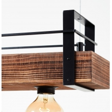 Lampa wisząca belka loft Bankwood 50 ciemne drewno Brilliant