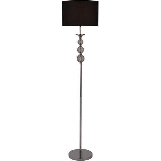 Lampa podłogowa z abażurem glamour Rea 40 Czarna ZumaLine do sypialni i salonu.