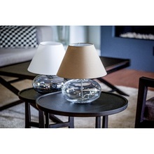 Lampa stołowa szklana Bergen Black Biała 4Concept do sypialni, salonu i przedpokoju.