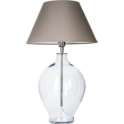 Lampa stołowa szklana Capri Szara 4Concept do sypialni, salonu i przedpokoju.