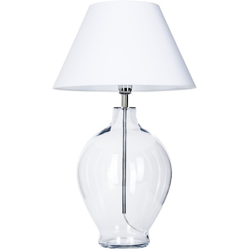 Lampa stołowa szklana Capri Biała 4Concept do sypialni, salonu i przedpokoju.