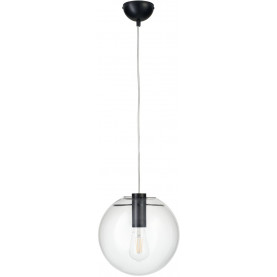 Tonda 25cm clear&black designer glass globe pendant lamp Step Into Design