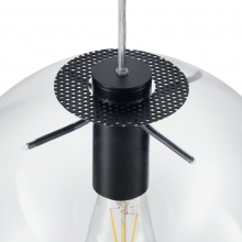 Lampa wisząca szklana kula designerska Tonda 25cm przezroczysto-czarna Step Into Design