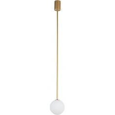 Kier 12cm white&gold glass globe ceiling lamp Nowodvorski