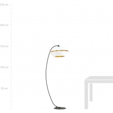 Lampa podłogowa nowoczesna z abażurem Piano biały/złoty Emibig