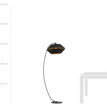 Lampa podłogowa nowoczesna z abażurem Piano czarny/złoty Emibig