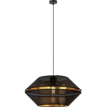 Lampa wisząca ażurowa Malia 42cm czarny/złoty Emibig