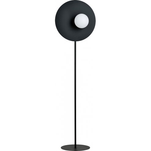 Lampa podłogowa dekoracyjna szklana kula Oslo czarny/opal Emibig