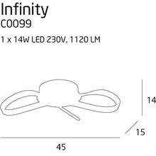 Lampa sufitowa nowoczesna Infinity 45 LED Chrom MaxLight do kuchni i salonu.