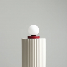 Lampa stołowa szklana kula Ball Colours S Red Wine biała Aldex