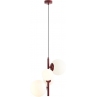 Lampa wisząca 4 szklane kule Bloom Red Wine 46cm biała Aldex