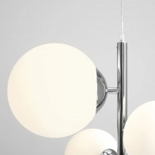 Lampa wisząca 4 szklane kule Bloom 46cm biało-chromowana Aldex
