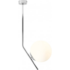 Lampa sufitowa szklana kula Gallia 64cm biało-chromowana Aldex