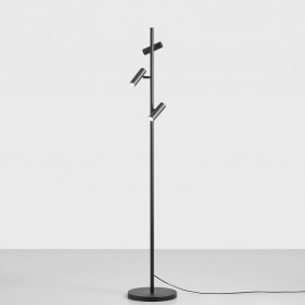 Lampa podłogowa z reflektorkami Trevo III czarna Aldex