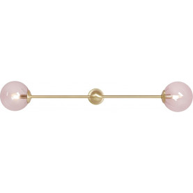 Kinkiet 2 szklane kule Pearl Pink Brass 89cm różowo-mosiężny Aldex