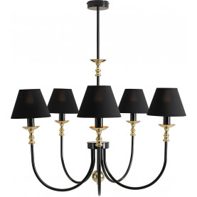 Roma V 80cm black&gold hampton chandelier with shades Aldex