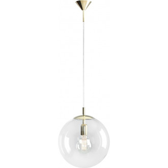 Globus 30cm transparent&gold pendant glass globe lamp Aldex