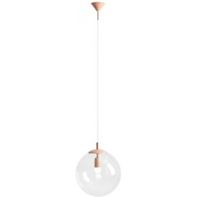 Lampa wisząca szklana kula Globe 30cm przeźroczysty/coral  Aldex