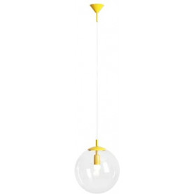 Lampa wisząca szklana kula Globe 30cm przeźroczysty/mustard Aldex