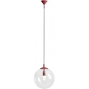 Lampa wisząca szklana kula Globe 30cm przeźroczysty/red wine Aldex