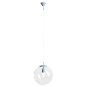 Lampa wisząca szklana kula Globe 30cm przeźroczysty/dusty blue Aldex