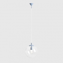 Lampa wisząca szklana kula Globe 30cm przeźroczysty/dusty blue Aldex