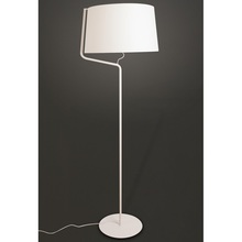 Lampa podłogowa z abażurem Chicago Biała MaxLight do czytania, sypialni i salonu.