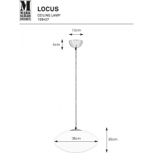 Lampa wisząca szklana Locus 38cm biały/stal Markslojd