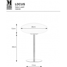 Lampa stołowa szklana Locus biały/stal Markslojd