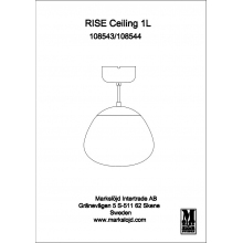 Lampa sufitowa szklana Rise 25cm czarny/biały Markslojd