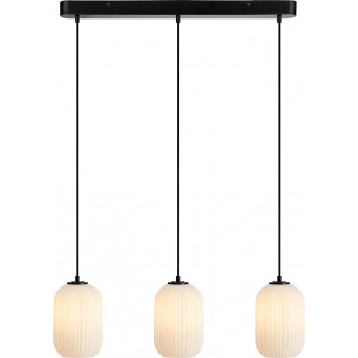 Cava 72cm white&black 3-light glass pendant lamp Markslojd