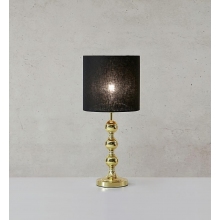 Lampa stołowa glamour z abażurem Octo mosiądz/czarny Markslojd