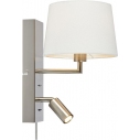 Como white&steel wall lamp with plug and reading lamp Markslojd